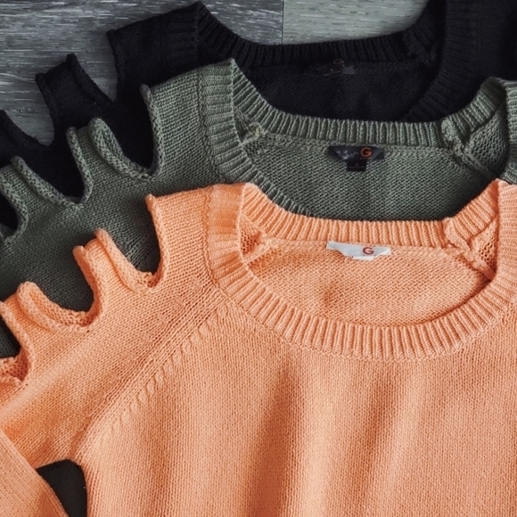 G by Guess Peekaboo Shoulder Sweater in Sherbet - Picture 9 of 14